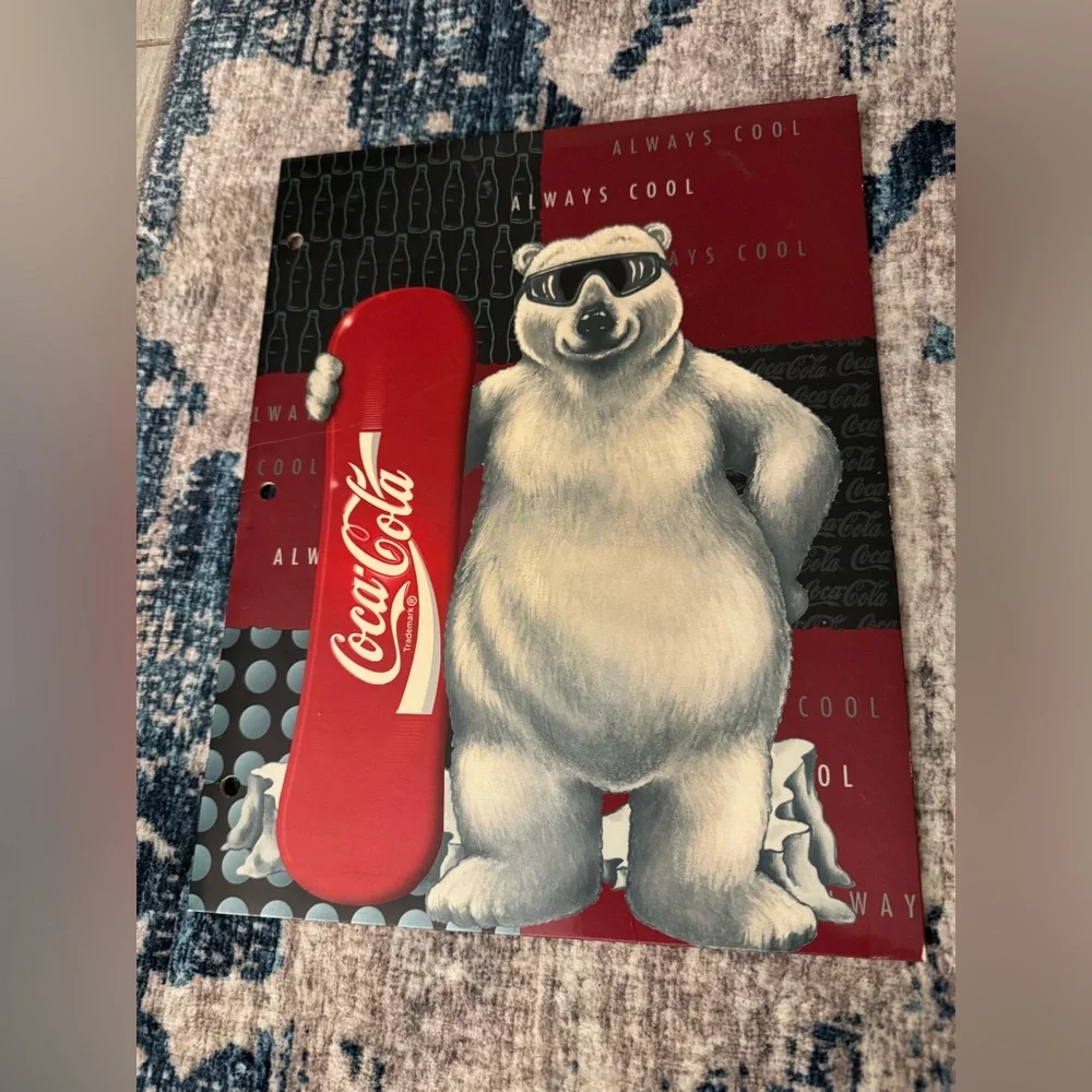 Vintage Coca Cola Always Cool Polar Bear Three-Ring Folders ‘95 & ‘96 - Lot of 5